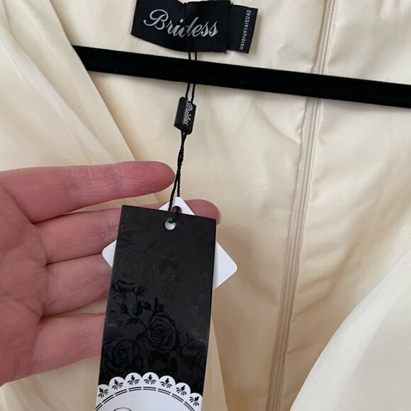 Bridess Ivory Women’s Sheer Long Formal Dress Long Split Sleeves Size 10 - Picture 15 of 16